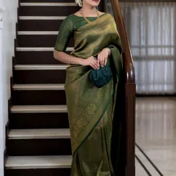 RUNAYA NX Ethnic Motifs Zari Pure Silk Banarasi Saree-picture-38