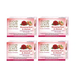 NATURE LEAGUE Set Of 4 Blooming Rose & Almond Beauty Natural & Handmade Soap- 100g Each-16