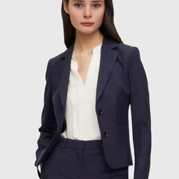 BAESD Women Notched Lapel Collar Single-Breasted Formal Blazer-image-75