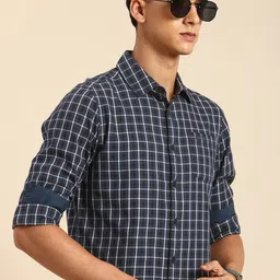 Being Human Classic Slim Fit Tartan Checked Casual Shirt-picture-46