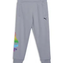 Puma Boys Grey Cotton Printed Joggers-image-6