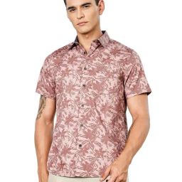 Thomas Scott Pink Slim Fit Floral Shirt-image-19
