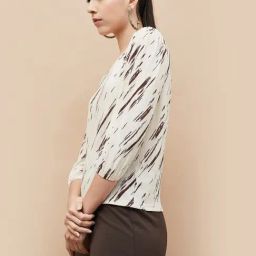 Code by Lifestyle Off White Printed Top image 3
