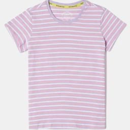 Jockey AG75 Girl's Super Combed Cotton Striped Regular Fit Short Sleeve T-Shirt-image-98