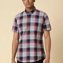 Allen Solly Grey Regular Fit Checks Shirt-image-76