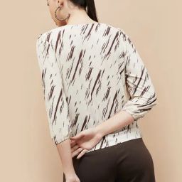 Code by Lifestyle Off White Printed Top image 2