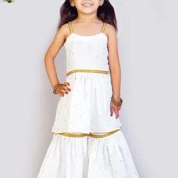 Tangerine Closet Girls Regular Pure Cotton Top with Sharara-image-27