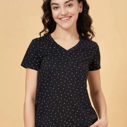 Dreamz by Pantaloons Jet Black Cotton Printed T-Shirt-image-97