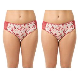 Erotissch Pack Of 2 White & Pink Floral Print Thongs-6