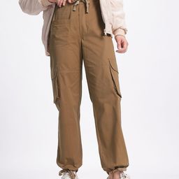 glitchez Women Relaxed Revival Cargo-Style Trouser with Drawstring Hem-image-23