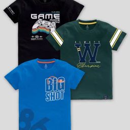 Codez Kids Multicolor Printed T-Shirt (Pack Of 3)-image-46