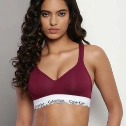 Calvin Klein Maroon Plain Sports Bra-image-26