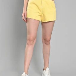 Izel Yellow Regular Fit Shorts-image-43