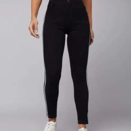 DOLCE CRUDO Black Plain Jeans-image-95