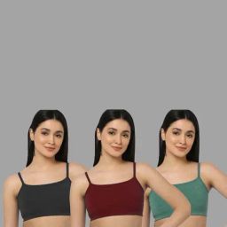 AROUSY Red & Black Cotton Beginner's Bras - Pack Of 3-picture-35