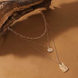 Sohi The Dented Charm Multi-Layer Necklace for Women-image-82