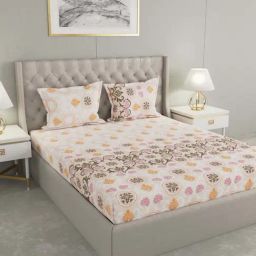 Raymond Home Festive Pink 160 TC Cotton King Bedsheet with 2 Pillow Covers-image-15