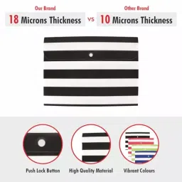 POLEN Fullscape Folder File 18 Microns Poly Plastic Button Bag Stripe Pattern design Multicolor (Pack of 24) image 5
