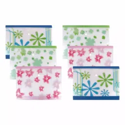 POLEN Fullscape Folder File 18 Microns Poly Plastic Button Bag Flower Design Multicolor (Pack of 6)-38