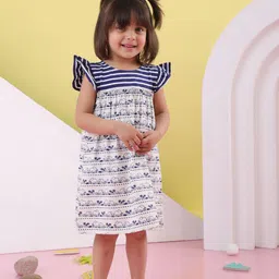 Beebay Animal Print Flared Sleeve Fit & Flare Dress-image-29