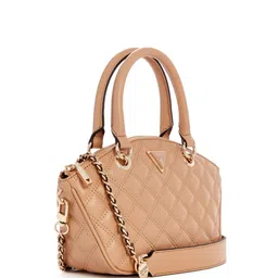 GUESS Textured PU Bucket Satchel with Quilted image 4