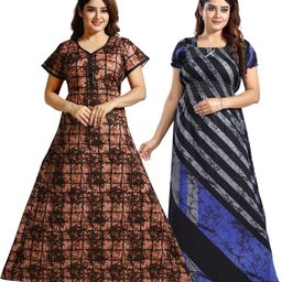 Inner Beats Pack Of 2 Cotton Blend Nightdress-picture-44