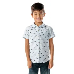Cherry Crumble By Nitt Hyman Kids Blue Printed Shirt-image-55