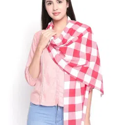 Style Quotient Red & White Checks Scarves-picture-32