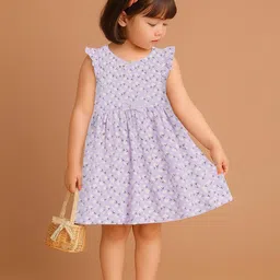 Kidbea Floral Print Flutter Sleeve Fit & Flare Dress-picture-1