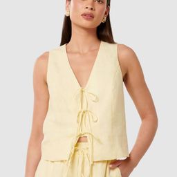 Forever New Woven Casual Tie Front Waistcoat-picture-44