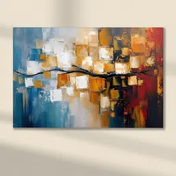 Art Street Brown & Blue 1 Piece Canvas Abstract Wall Paintings-image-46
