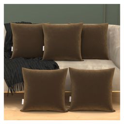 MY ARMOR Micro Fibre 18 x 18 inch Square Pillow Pack of 5 - Brown-23