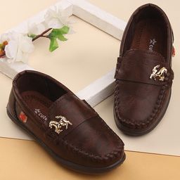 Cute Walk by Babyhug Slip On Formal & Party Shoes with Horse Applique - Dark Brown-image-59