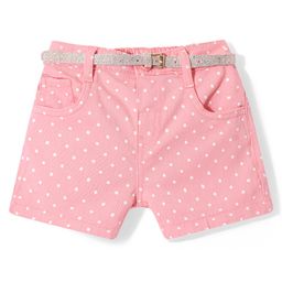 Babyhug Twill  Woven With Stretch  Mid Thigh Shorts Polka Dot Print - Pink-image-78