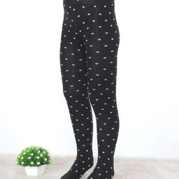 Pine Kids Cotton Knit Anti Microbial Footed Tights Polka Dots - Black-image-30