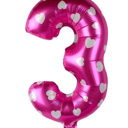 Decor Mantra 16 inch 3 number foil balloon perfect for birthday decoration and special occasions - Pink - Pack of 1-image-76