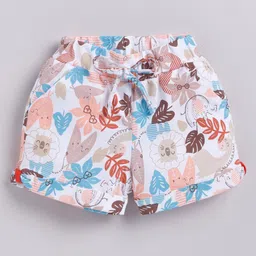 Biskid Sinker Floral Printed Shorts - White & Brown-picture-12