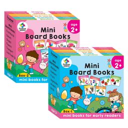 Mini Board Books Box 1 & 2, Alphabet, Numbers, Fruits, Vegetables, Animals, Birds, Shapes, Colours & more, Set of 2 Boxes - English-77