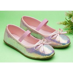 boyz n galz Bow Applique Detailed & Sequins Embellished Mary Jane Ballerinas - Pink-image-32