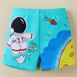 Babyhug Swimming Trunk With Space Theme Print - Light Blue-image-17