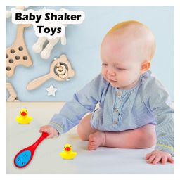 FunBlast Rattle with 2 Squeeze Duck Toys for Babies  Random Color image 2