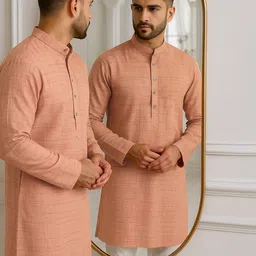 JASHNA Men Regular Kurta with Pyjamas image 2
