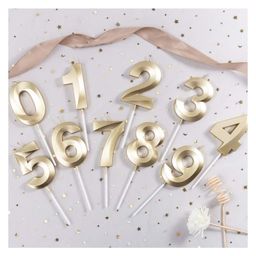 Bubble Trouble Numerical Cake Topper Candle Number 5 - Golden image 3