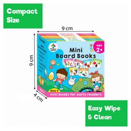 pinwheel books Mini Board Books Box 1 & 2, Alphabet, Numbers, Fruits, Vegetables, Animals, Birds, Shapes, Colours & more, Set of 2 Boxes - English image 3