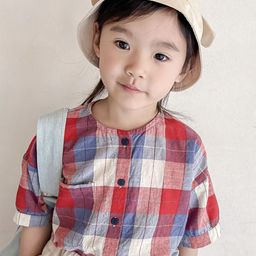 LULU & SKY Girls Tartan Checked Round Neck Pure Cotton Shirt-image-68