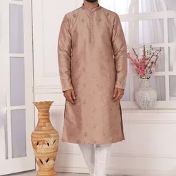 Arihant Rai Sinha Floral Embroidered Sequinned Pure Silk Straight Kurta With Trousers-picture-14