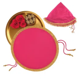 Kuber Industries 2 Pcs Pink Shagun Pooja Thalposh Organza Cover Cloth Potli-image-56