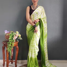 DIVASTRI Floral Satin Ready to Wear Jamdani Saree-image-99