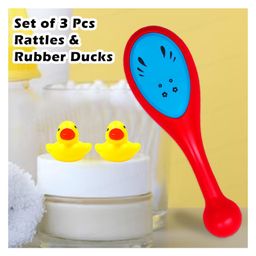 FunBlast Rattle with 2 Squeeze Duck Toys for Babies  Random Color image 4
