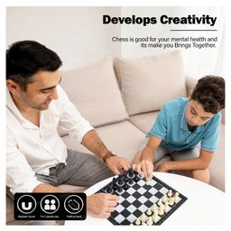 Fiddlerz Magnetic Chess Board Game Set for Kids and Adults with Secure Magnetic Pieces Portable Foldable Strategy Game for Brain Development image 4